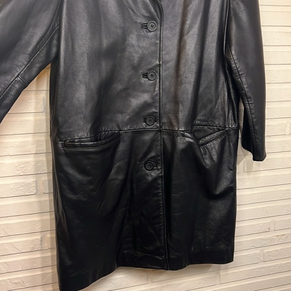 Adler Collection Vintage Black Button Up Leather Jacket, Women’s Size XL - Picture 5 of 15
